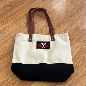 Pearl Jam Canvas Tote Bag upcycled 15" x 14" x 5"